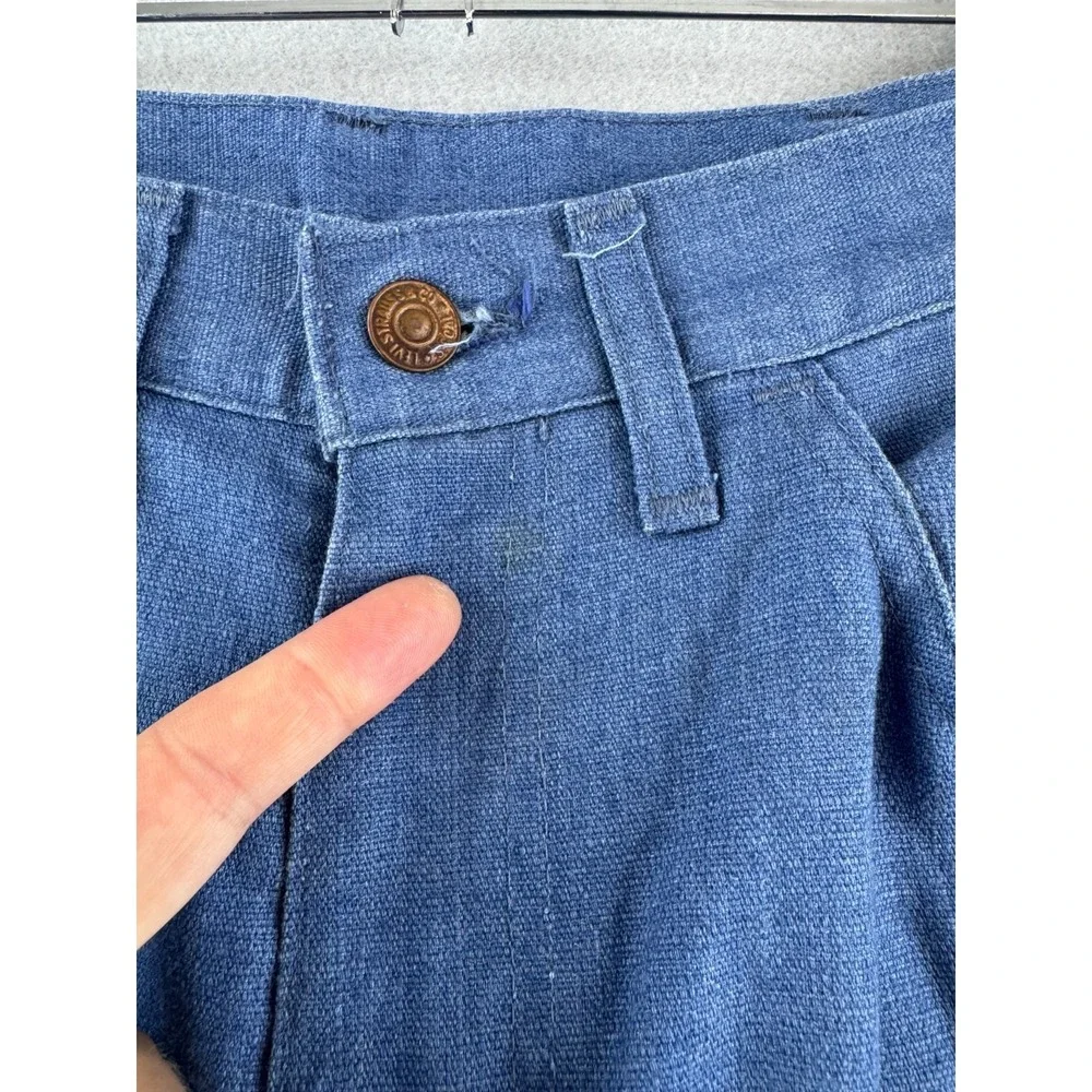 Vintage Levis Pants Mens Fits 29x35 Blue Early 70s 1972 Bell Bottoms Chambray